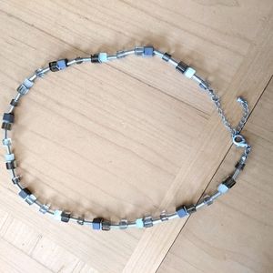 Neutral gray & white necklace